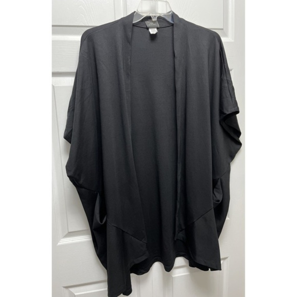 Spirithouse Size L/XL‎ Womens Black  Short Sleeve Cardigan Top Open Front